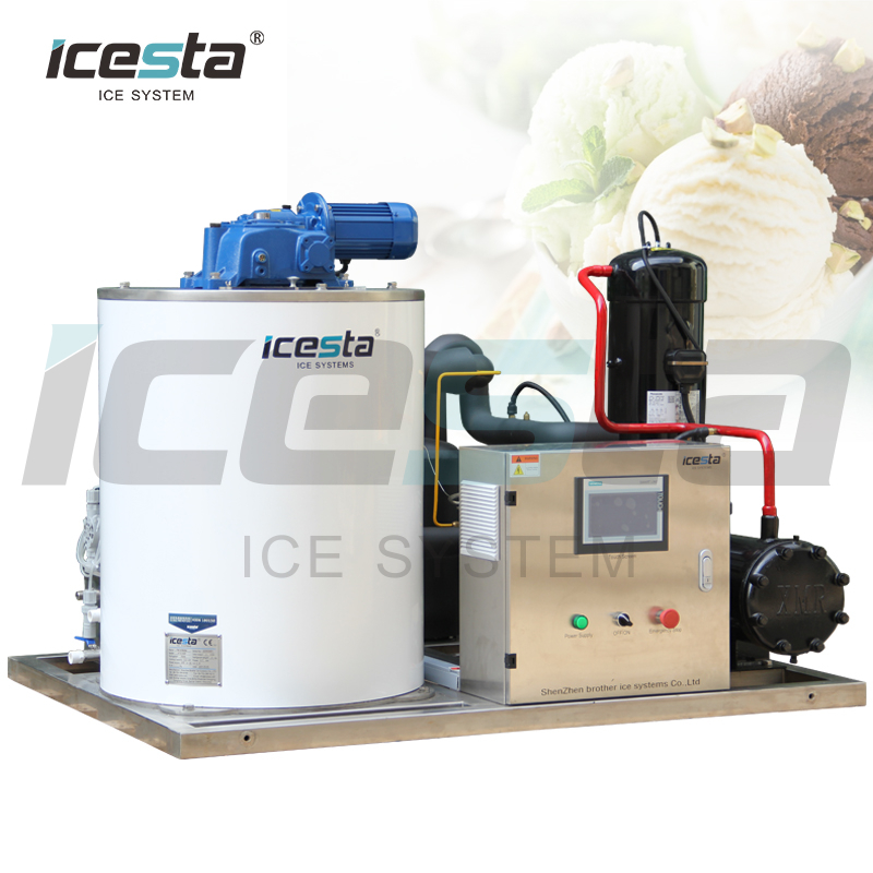 Machine de fabrication de glace en flocons d'acier inoxydable Icesta 3 tonnes 5t pour le refroidissement des aliments