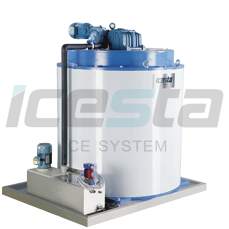 Évaporateur de machine à glace de flocon de glace de refroidissement par l'eau d'Icesta 2 tonnes pour l'usine de glace d'ammoniac