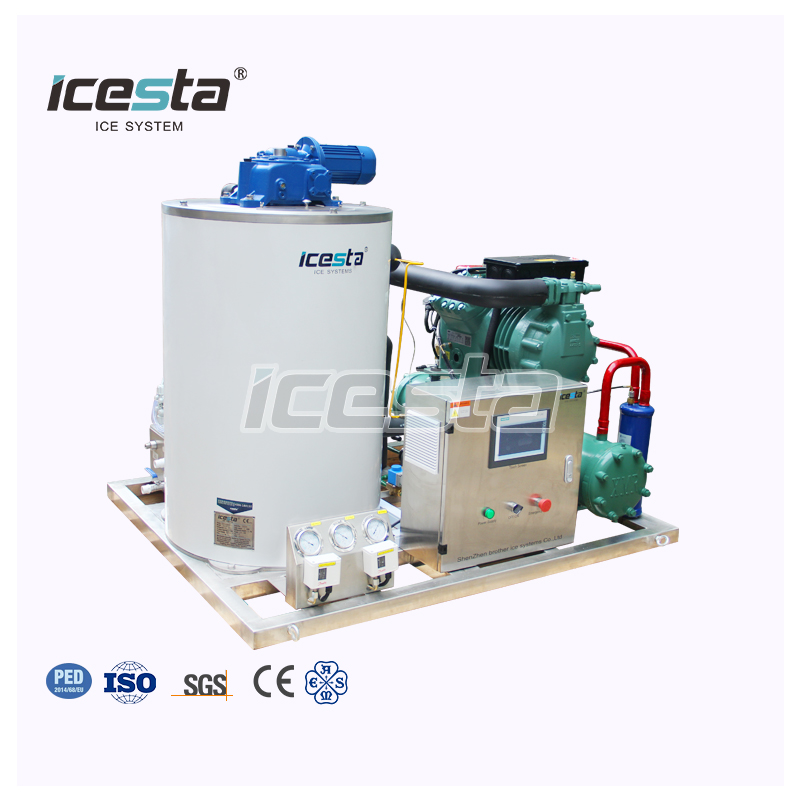 Machine à glace en flocons 3T ICESTA personnalisée haute productivité économie d'énergie longue durée de vie refroidissement par eau en acier inoxydable 10 000 $ - 13 000 $