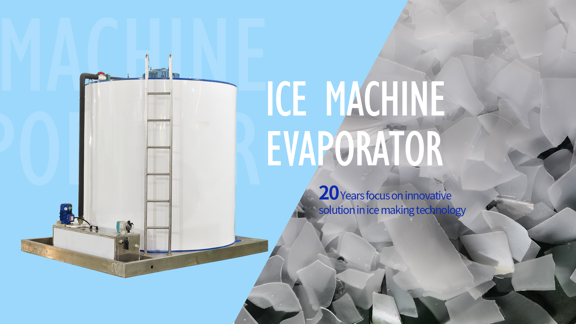 Icesta Ice Flake Maker Drum 10TONS Industrial Flake Ice Evaporateur du prix d'usine 10000 $ - 20000 $